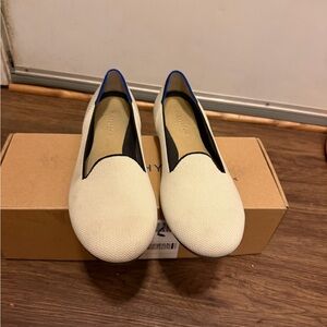 Rothy's Cream and Blue Loafers